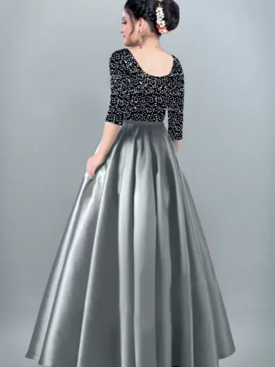Girls Lehenga Choli Party Wear Embellished Lehenga Choli  (Grey, Pack of 1) - Image 2
