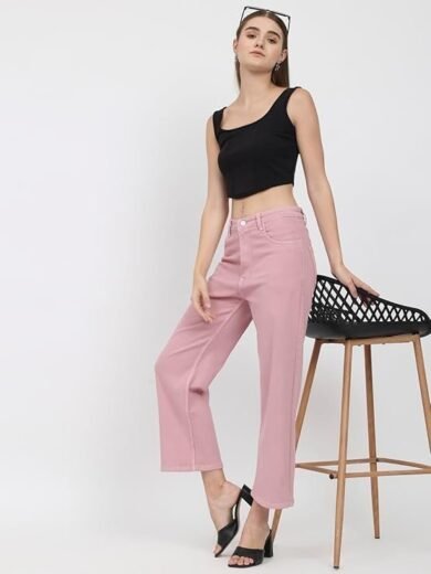 NYAKO Straight Fit High Waist Stretchable Denim Solid Jeans for Women - Image 3