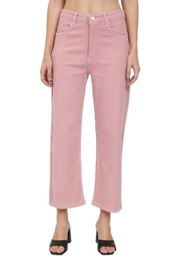 NYAKO Straight Fit High Waist Stretchable Denim Solid Jeans for Women