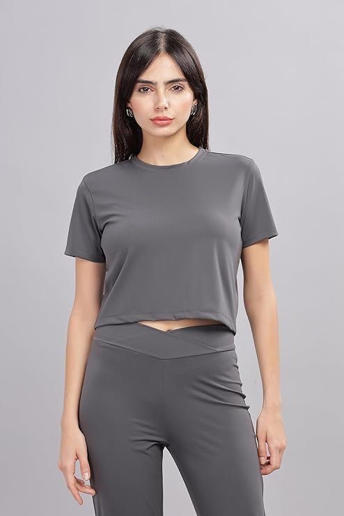 DOMIN8 Women's Solid Regular Fit T-Shirt - Image 6