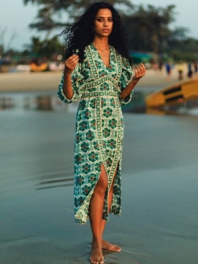 White Palm Dress