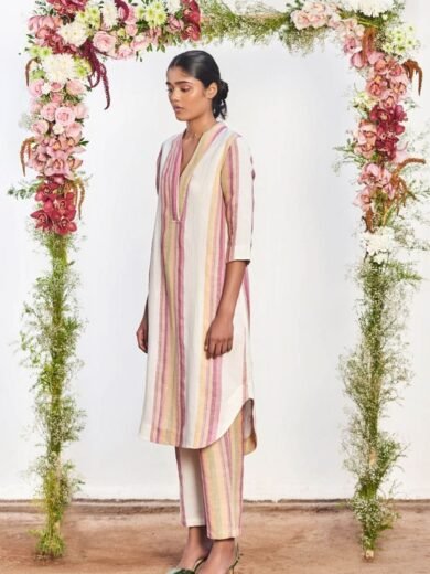 Bahaar Linen Burdwan Kurta Set - Image 3